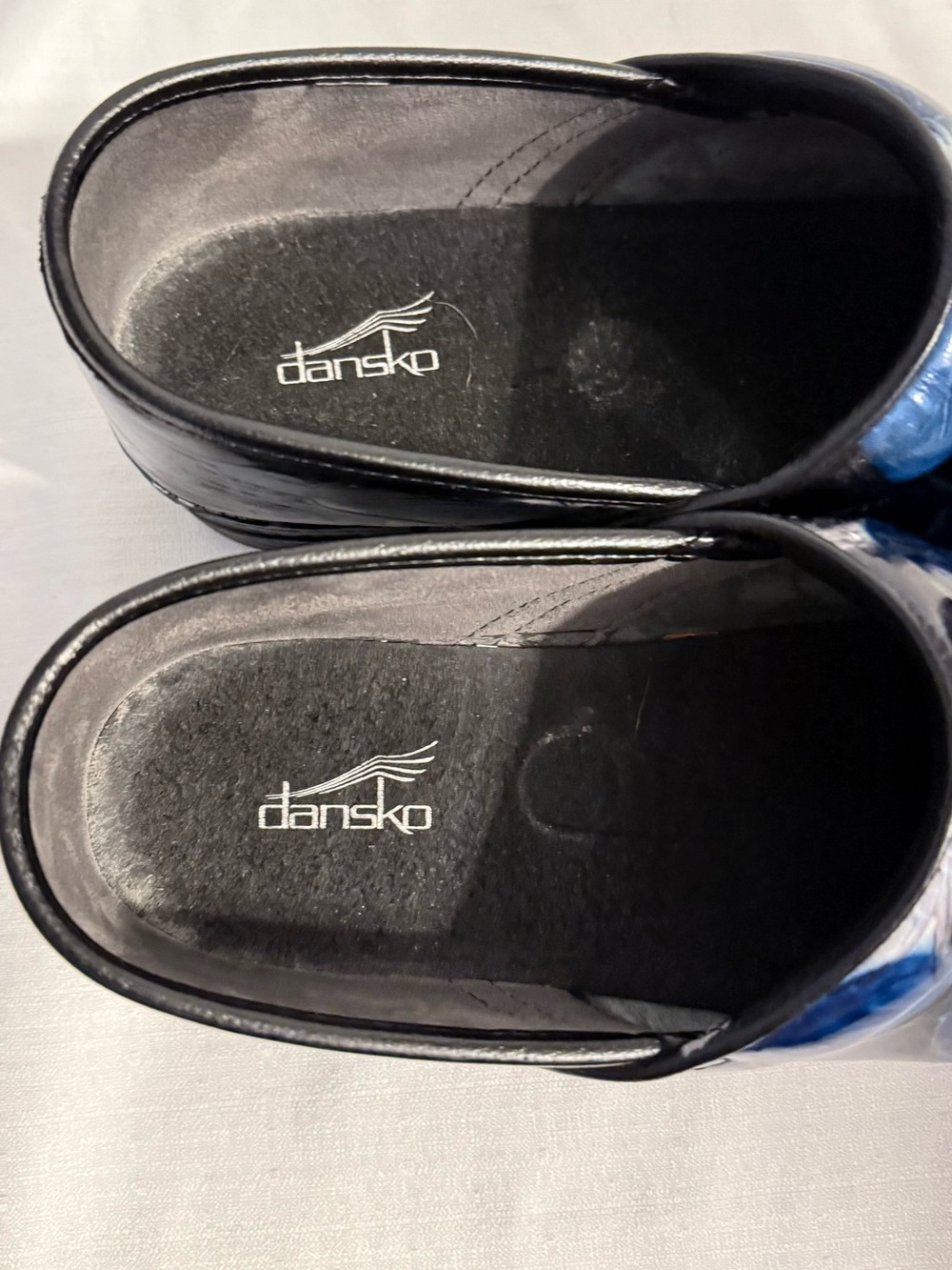 Dansko Womens Professional Tooled Leather Clogs Black Blue Sz US 10.5 11 EU 41 - Picture 2 of 10